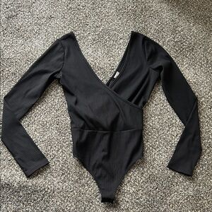 ASOS Black Ribbed Bodysuit | Black Bodysuit | ASOS | Bodysuit | Ribbed